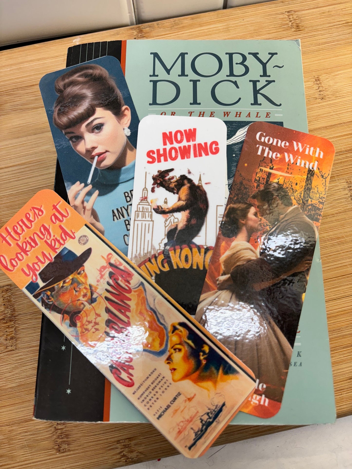 Movie Lovers Bookmarkers Casablanca, King Kong, Breakfast at Tiffany’s, Gone With The Wind 2x6 free shipping