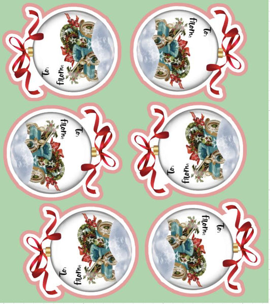 Christmas Ornament Name Tag Stickers 3 inch –  Christmas gift Name tag Stickers