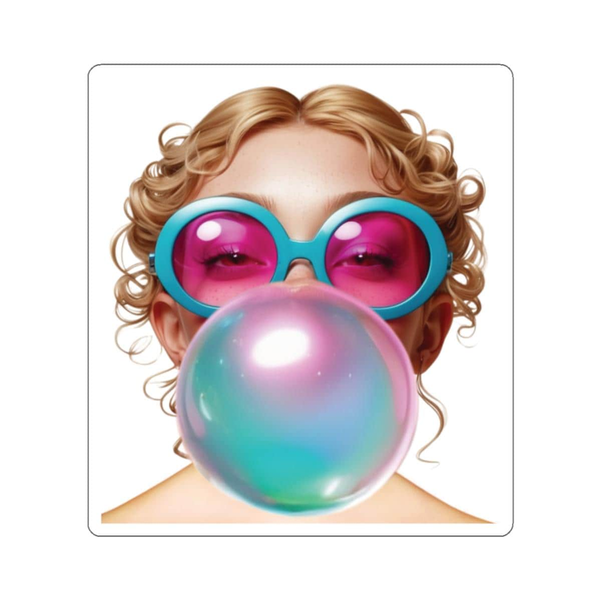 Hubba Hubba Bubble Girl Sticker 2 inch