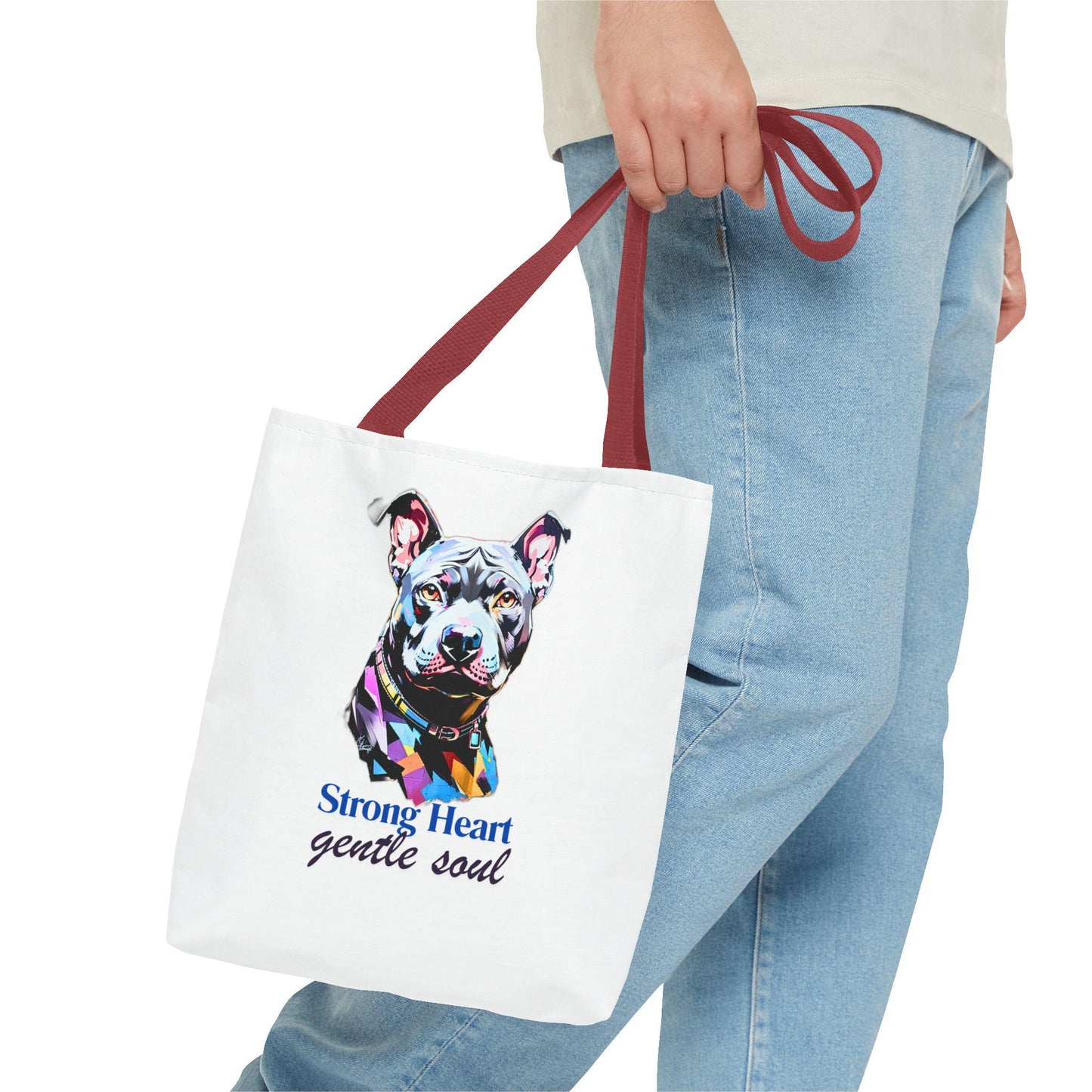 PitBull Tote Bag - Dog Lover Carryall, Pet Owner Canvas Bag, Animal Print Shopping Tote, Gift for Pit Bull Mom, Bulldog Beach Bag