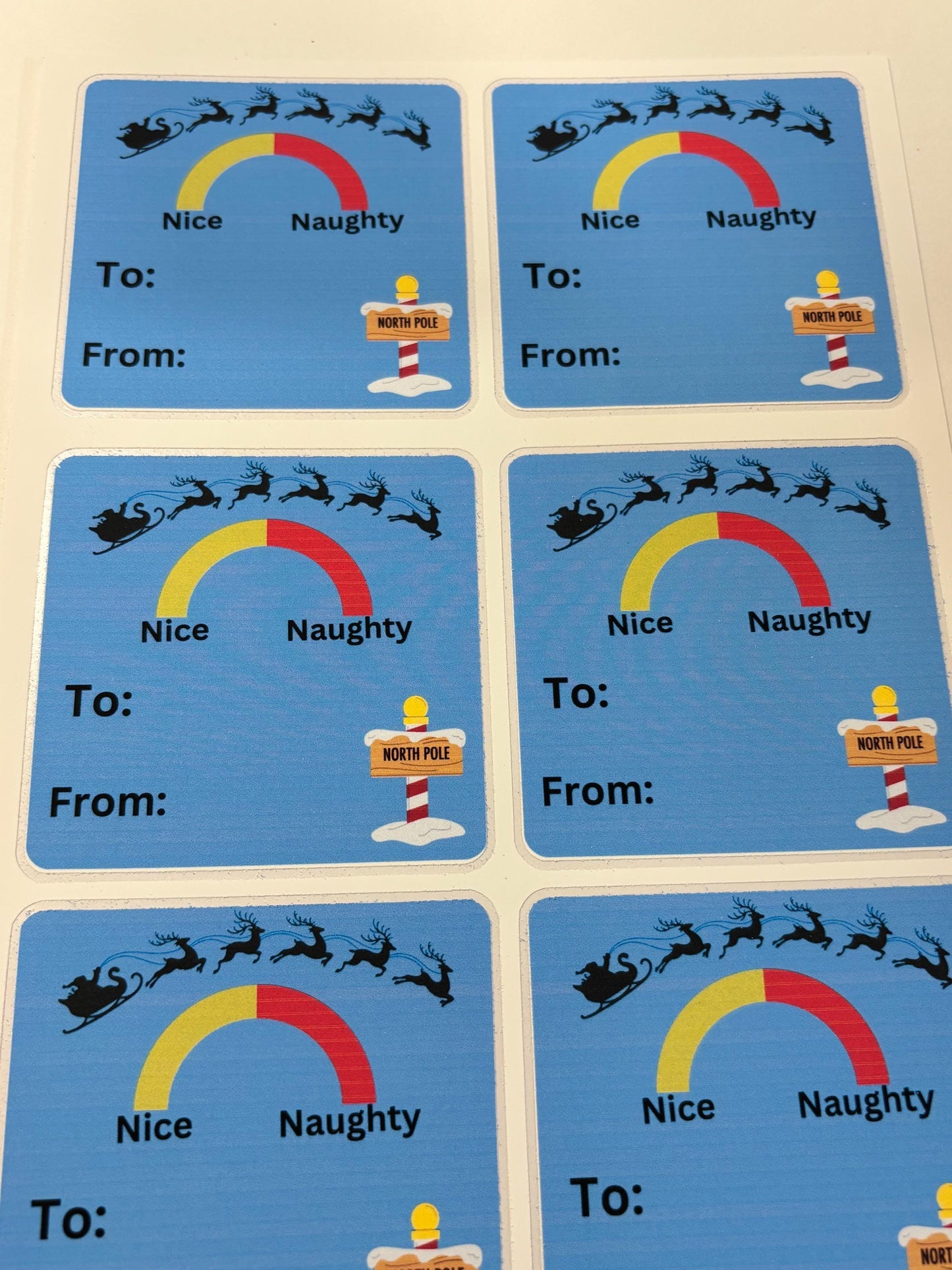 Christmas NAUGHTY OR NICE  Name Tag Stickers 3 inch –  Christmas gift Name tag Stickers