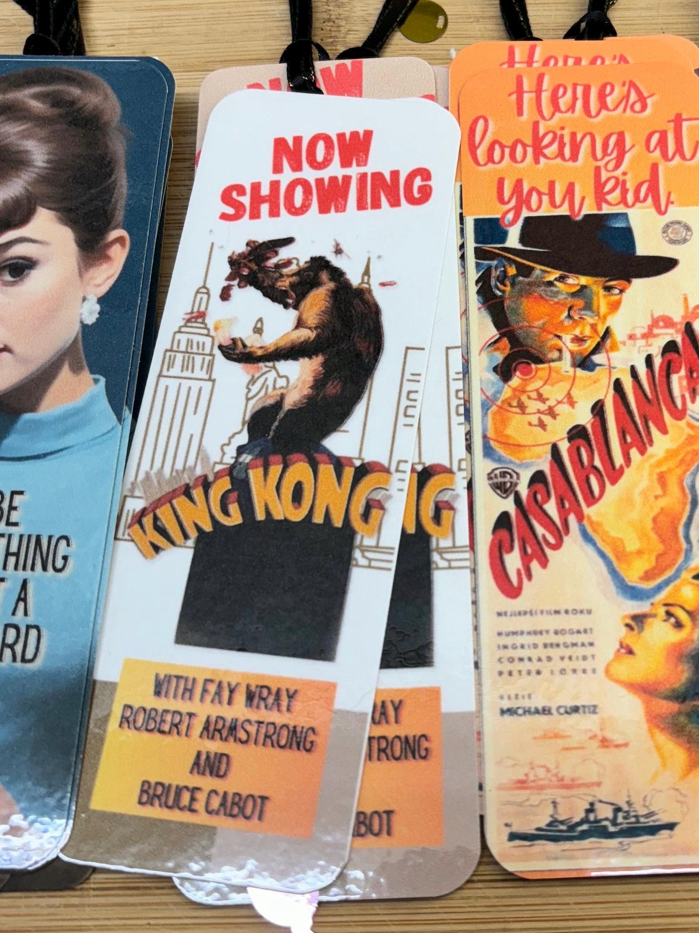 Movie Lovers Bookmarkers Casablanca, King Kong, Breakfast at Tiffany’s, Gone With The Wind 2x6 free shipping